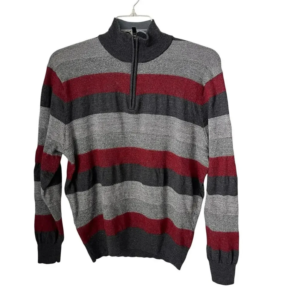 Jos A Bank Signature Collection Merino Wool Pullover 1/4 Zip Preppy Classic XL